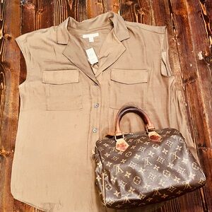 Banana Republic brown blouse size L new with tags